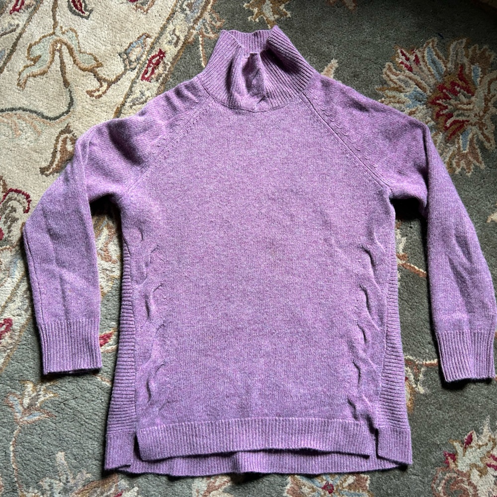 Garnet Hill Women’s 100%Cashmere Purple Funnelneck Sweater Size M